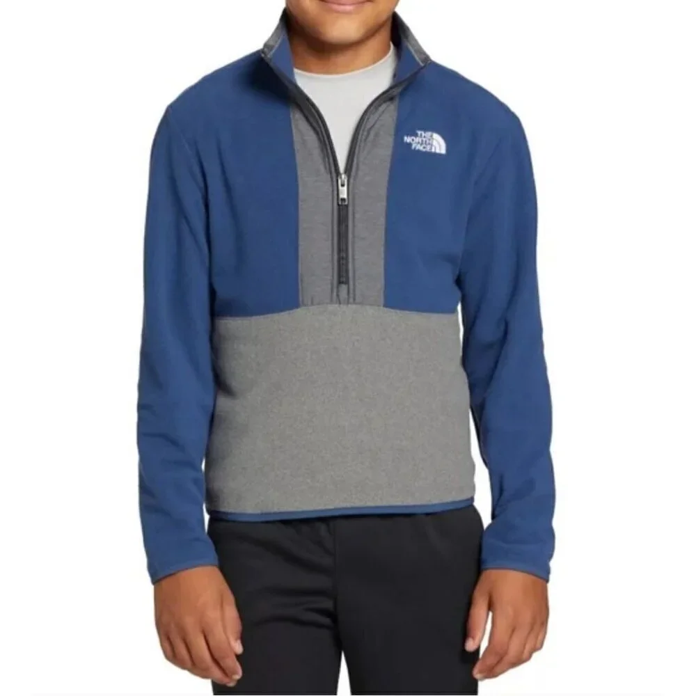 The North Face Shady Blue Unisex Glazier Half-Zip Fleece Jacket Size YS